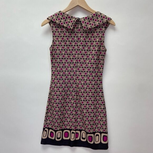 Alyn Paige Boat Neck Sleeveless A-line Dress Size S Geometric Multicolor - Picture 6 of 7